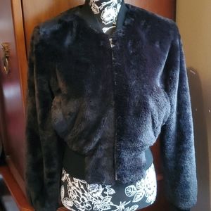 Bebe fur bomber jacket XS/S